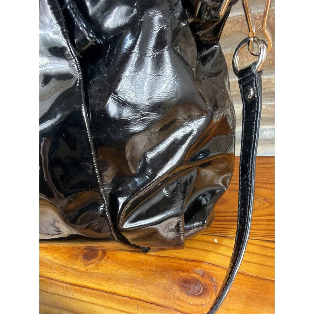 AUTHENTIC COACH MADISON BLACK PATENT LEATHER TOTE Purse Beautiful Condition